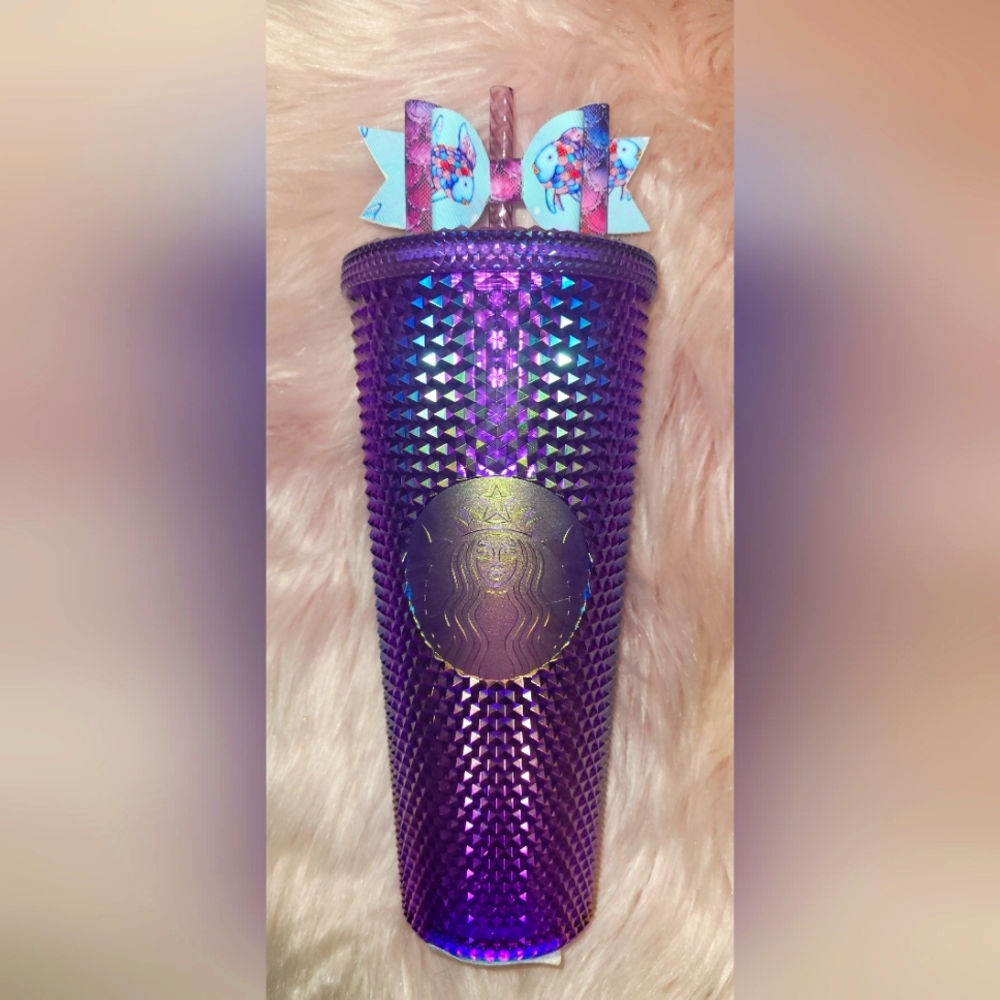 ♡Starbucks♡ OVERSEAS PURPLE OILSLICK STUDDED TUMBLER